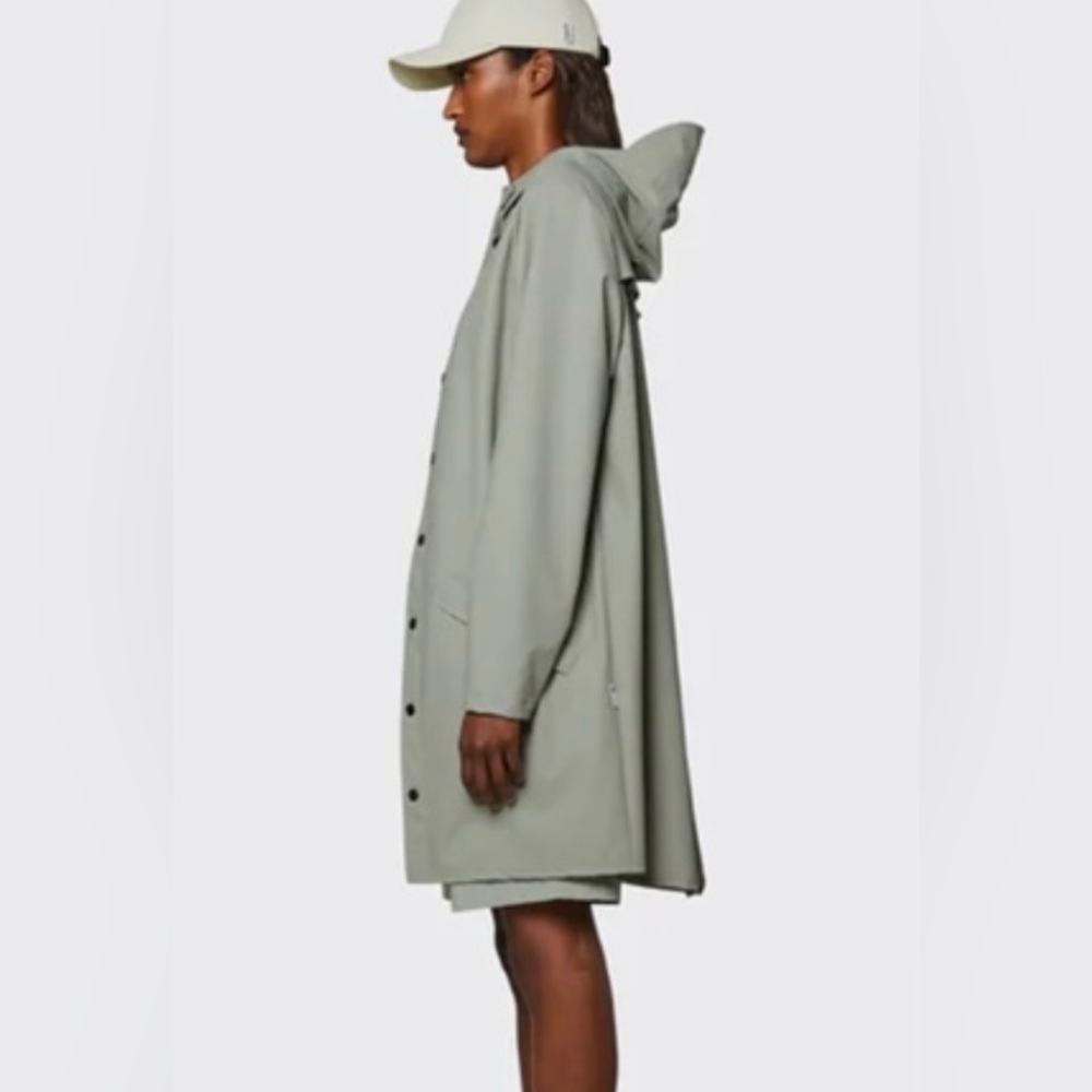 NWT Rains Long Jacket Cement Color Size L Retails $125 - Picture 11 of 11